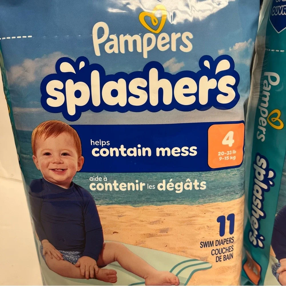 SEALED Pampers Splashers Swim‎ Diapers Size 4 (lot of 3)